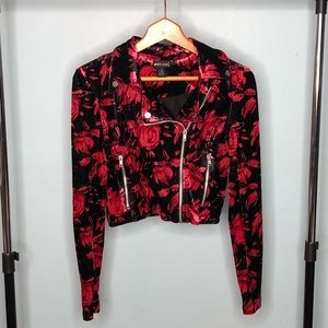 • Motorcycle Jacket • Velvet • Floral